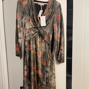 Caballero Vintage V-Neck Maxi Dress w/ Pockets